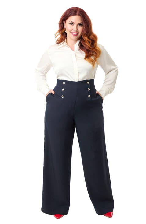 Plus Size Wide Leg Sailor Pants