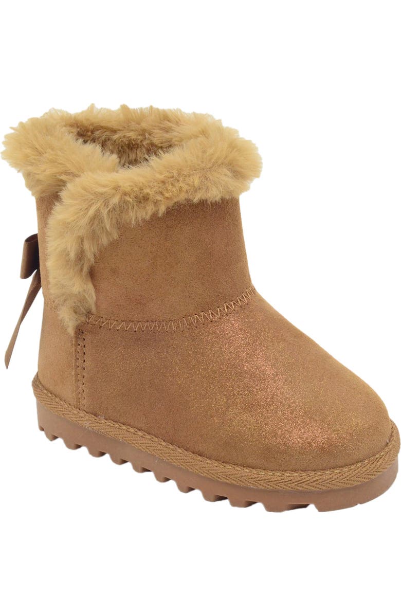 BEARPAW Kids' Suede Faux Fur Lined Boot, Main, color,