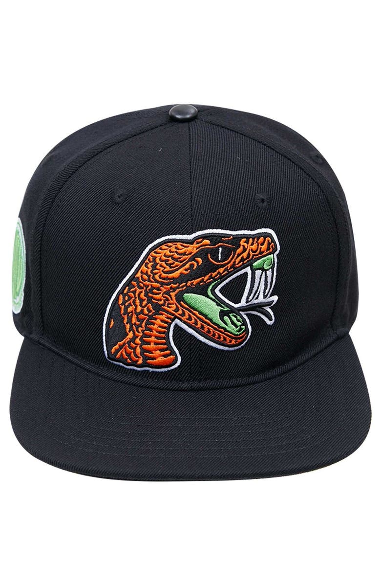 PRO STANDARD Men's Pro Standard Black Florida A&M Rattlers Arch Over Logo Evergreen Snapback Hat, Alternate, color,