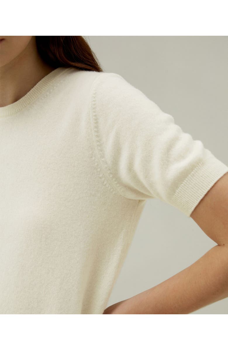 Lilysilk Women's Baby Cashmere Crew Neck Knit Top, Alternate, color, White