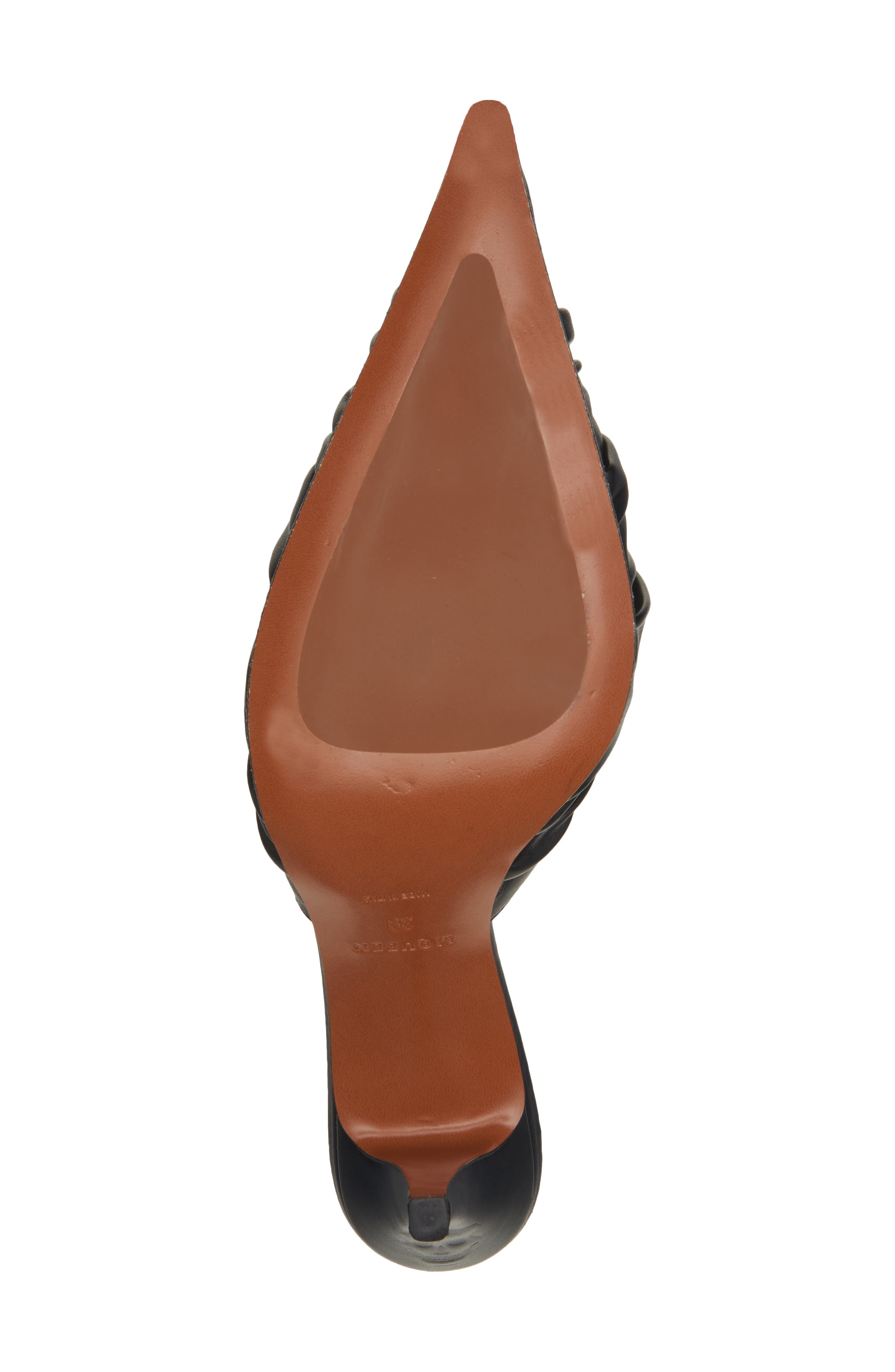 McQueen Birdee Ruched Mule, Alternate, color, Black