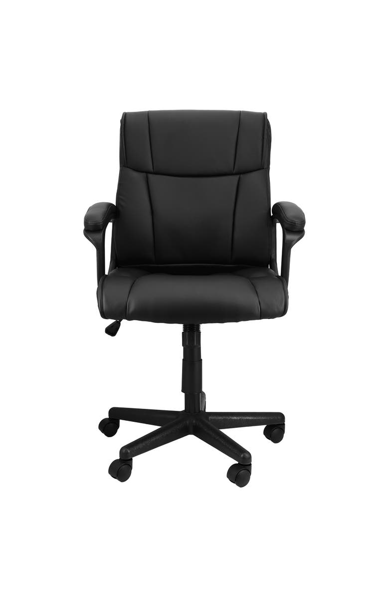 Elama Mid Back Rolling Adjustable Office Chair, Alternate, color, Black