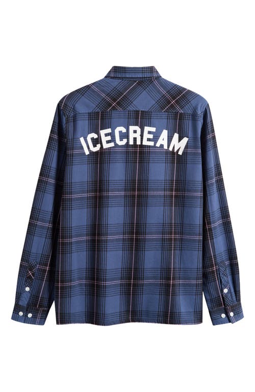 Icecream Jacob Flannel Button-up Shirt In Blue