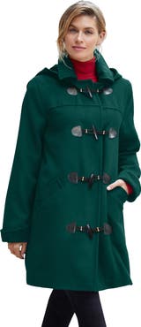 Jessica London Hooded Toggle Wool Coat