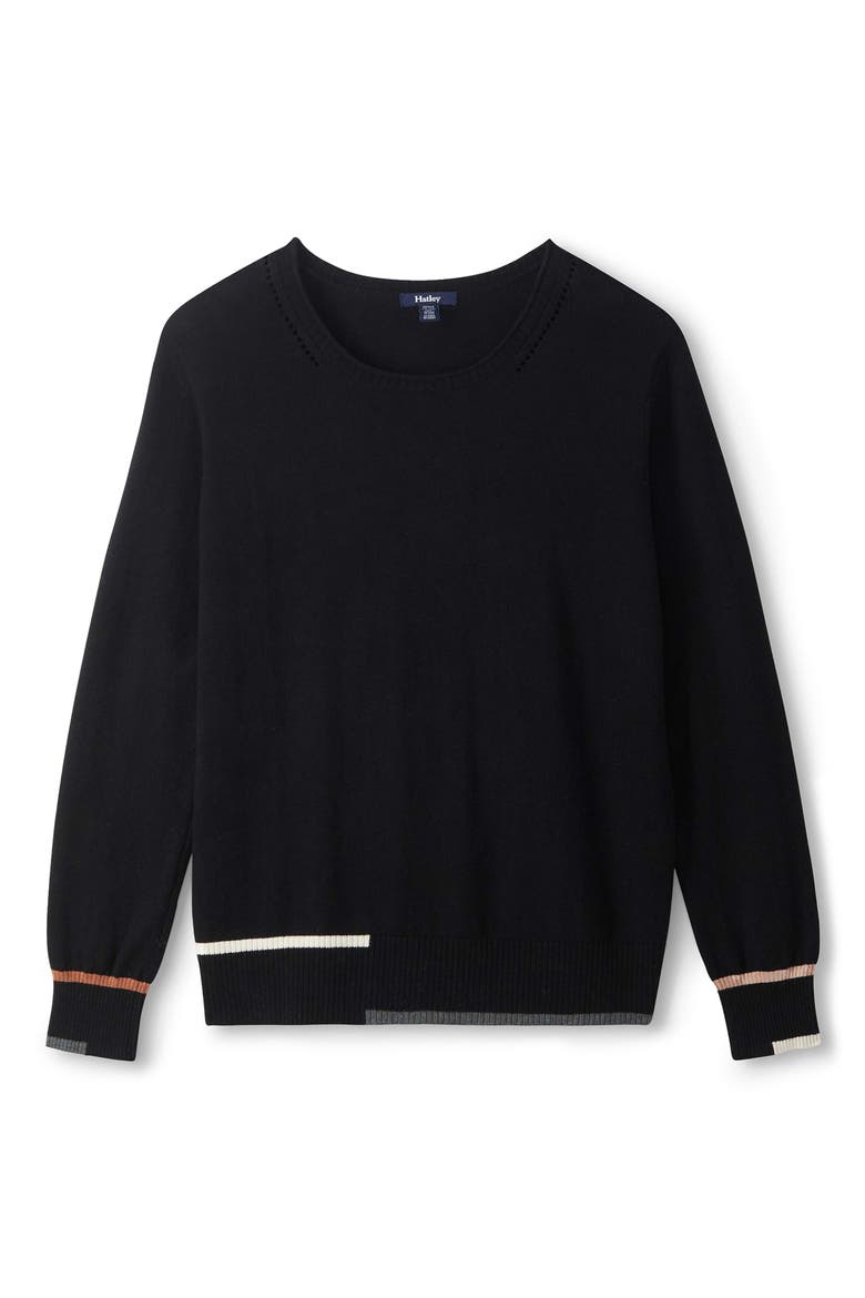 Eden Crewneck Cotton & Cashmere Sweater, Alternate, color, BLACK