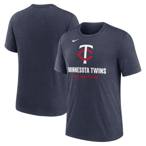 Men's Nike Heather Navy Minnesota Twins Logo Tri-Blend T-Shirt