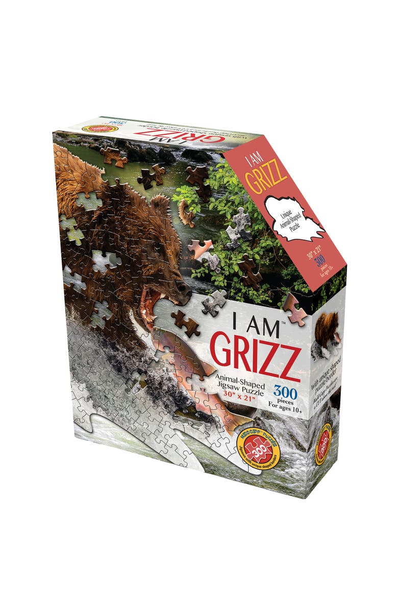 Madd Capp I Am Grizz 300 Piece Animal Shaped Puzzle, Fun Fact Booklet, Alternate, color, Multicolored