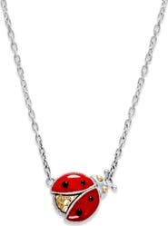 SAMUEL B. Sterling Silver & 18K Gold Ladybug Pendant Necklace