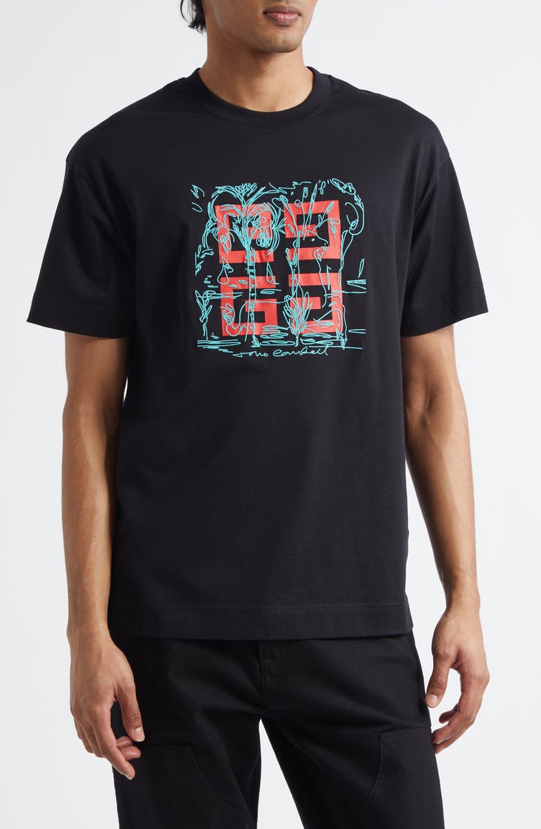 Givenchy Regular Fit 4G Logo Graphic T-Shirt, Main, color, Black