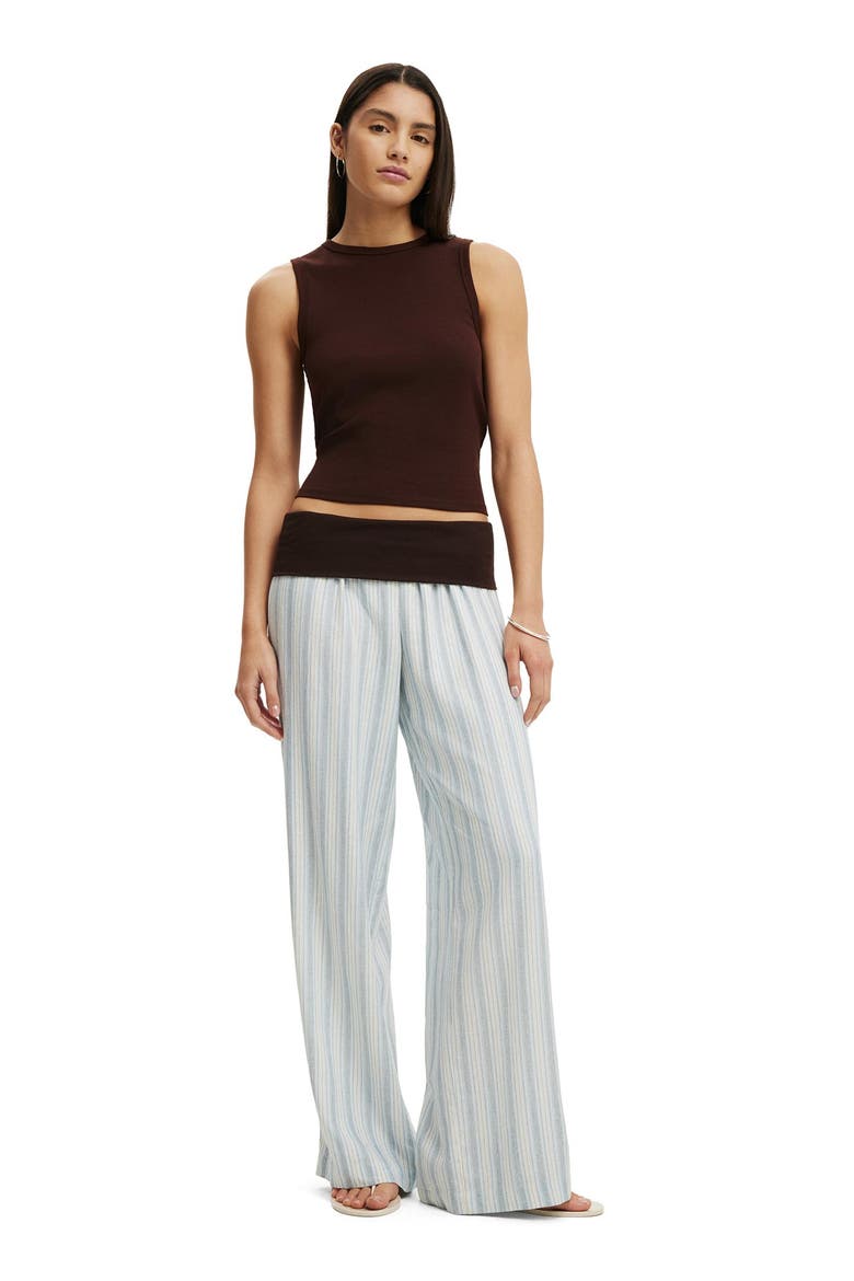 Women's Haven Fold Over Pant, Alternate, color, Ava Stripe Blue