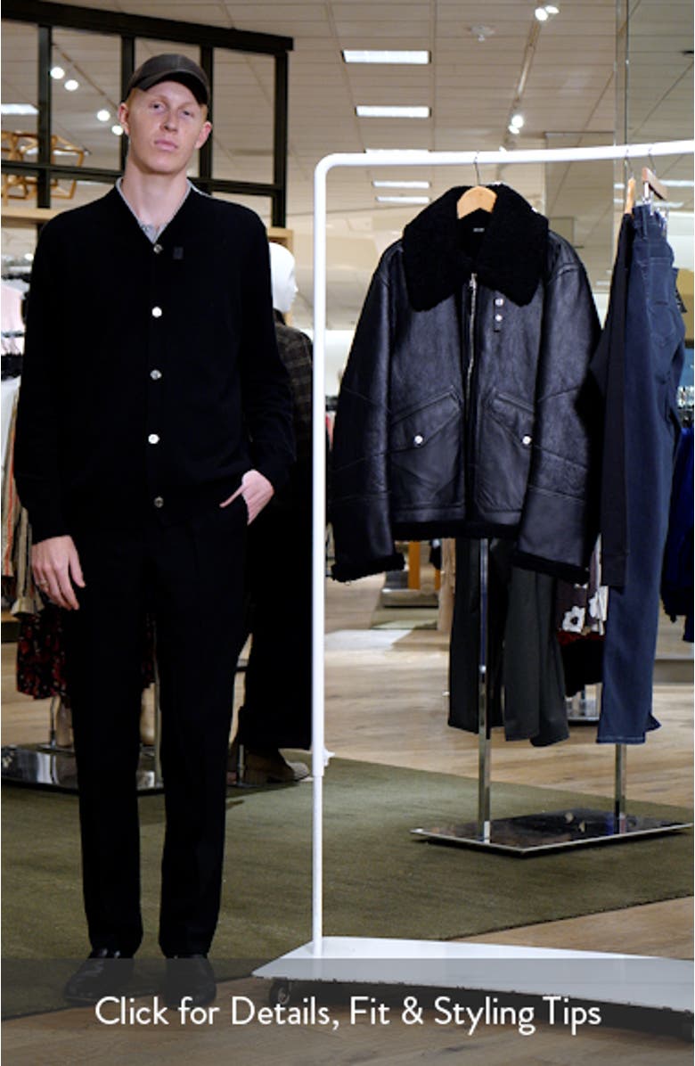 Atlas Genuine Shearling Lined Leather Bomber Jacket, sales video thumbnail