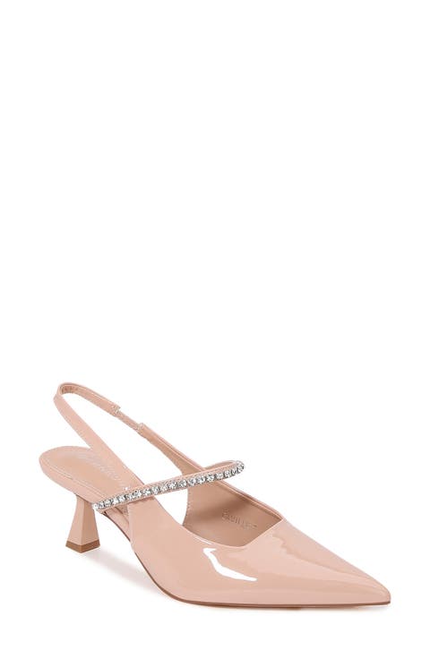 Camille Rhinestone Pointed Toe Slingback Pump (Women)