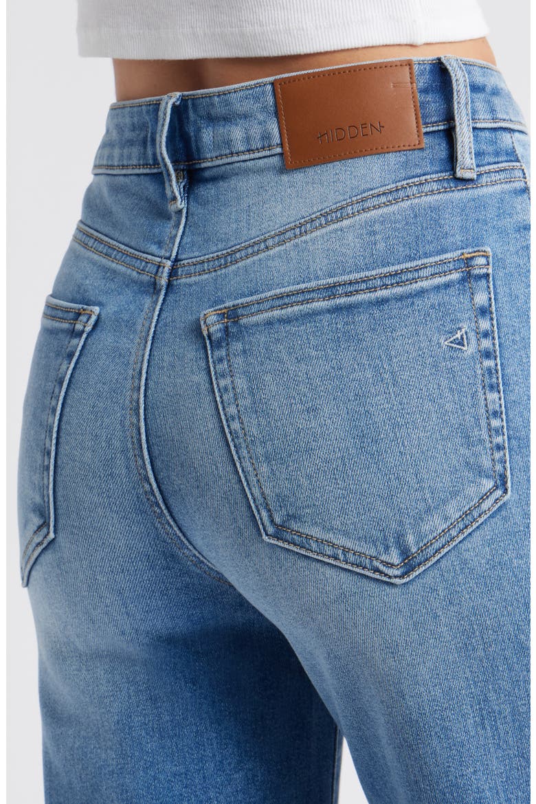 Pintuck High Waist Flare Jeans, Alternate, color, MED.WASH