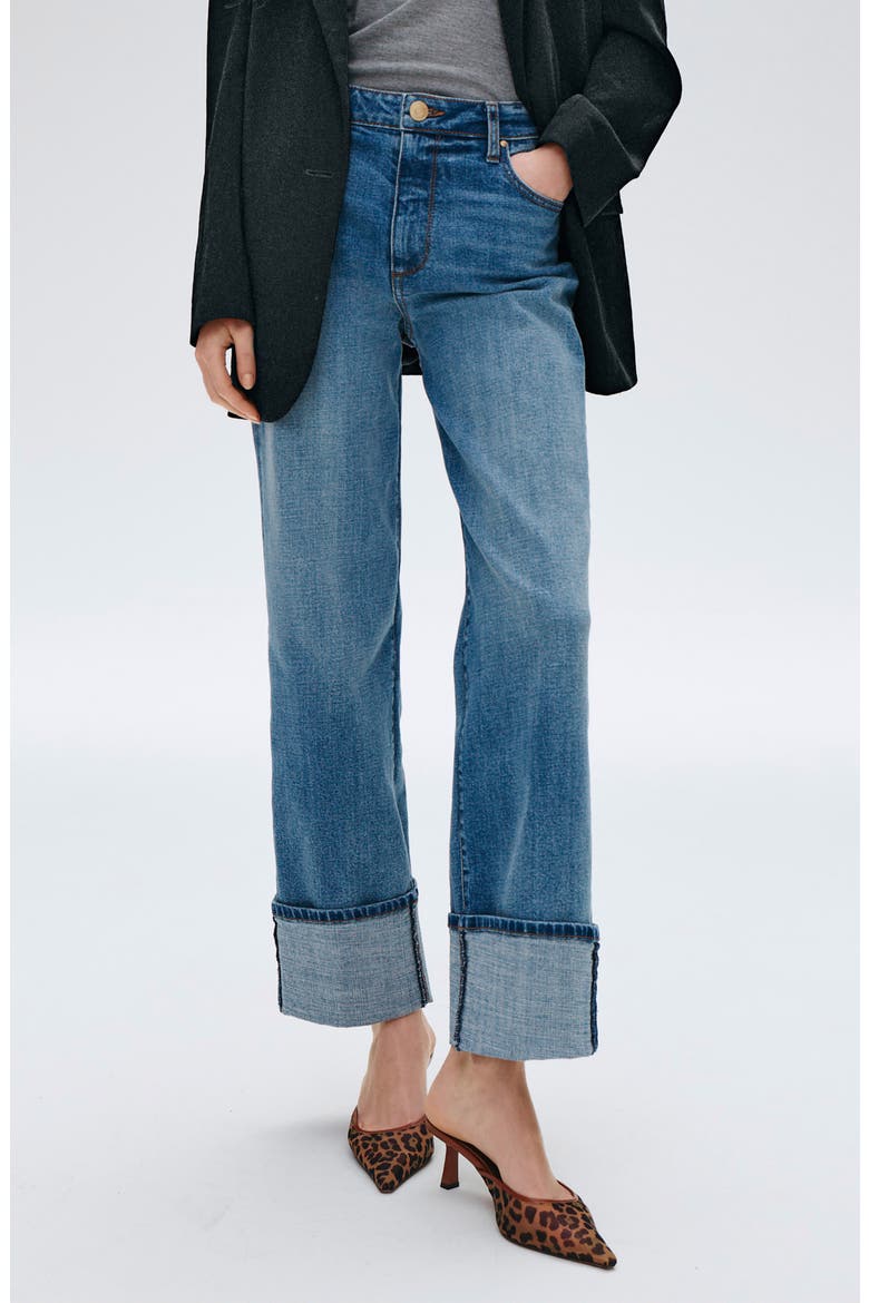 Sienna High Waist Cuffed Hem Wide Leg Jeans, Main, color, STEWARDSHIP