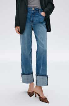 KUT from the Kloth Sienna High Waist Cuffed Hem Wide Leg Jeans