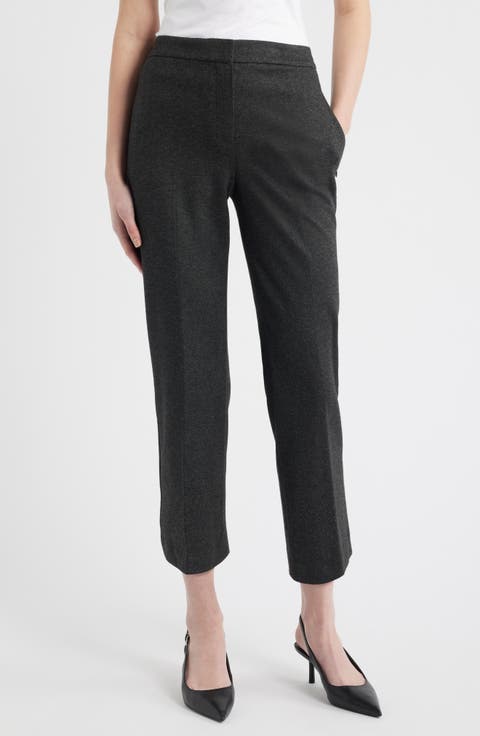 Herringbone Kick Flare Ankle Pants