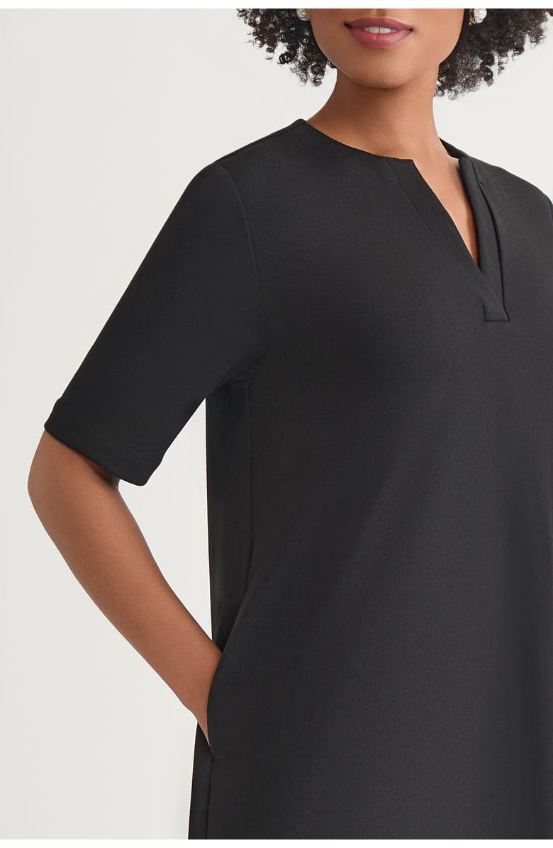 Ming Wang Stretch Crepe A Line Dress, Alternate, color, Black