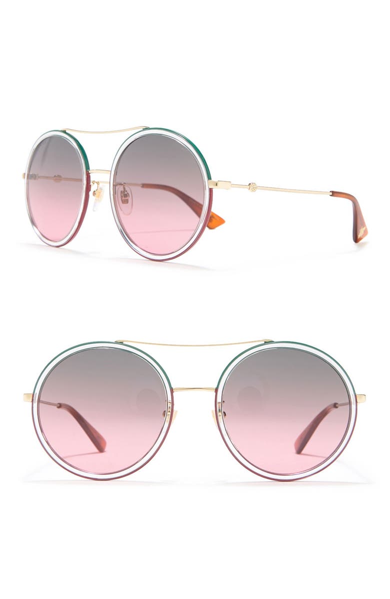 Gucci 56mm Round Sunglasses, Main, color,
