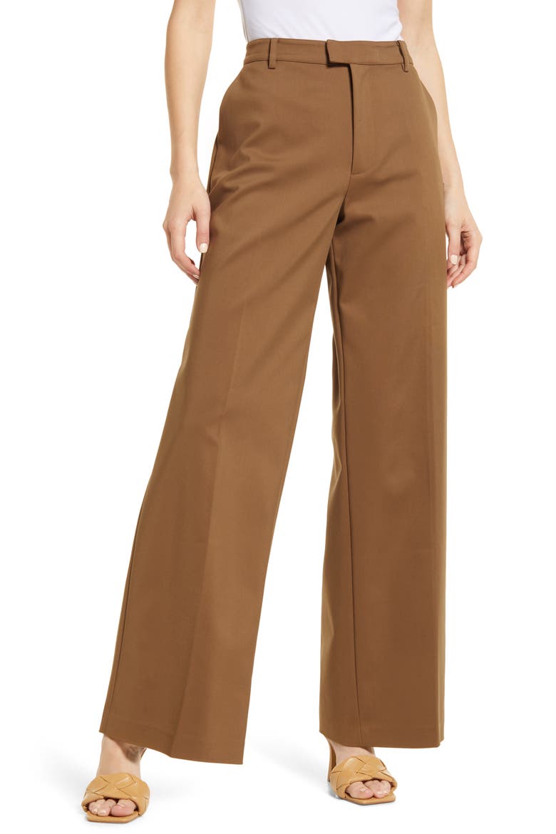 Wide Leg Trousers, Main, color, SEPIA