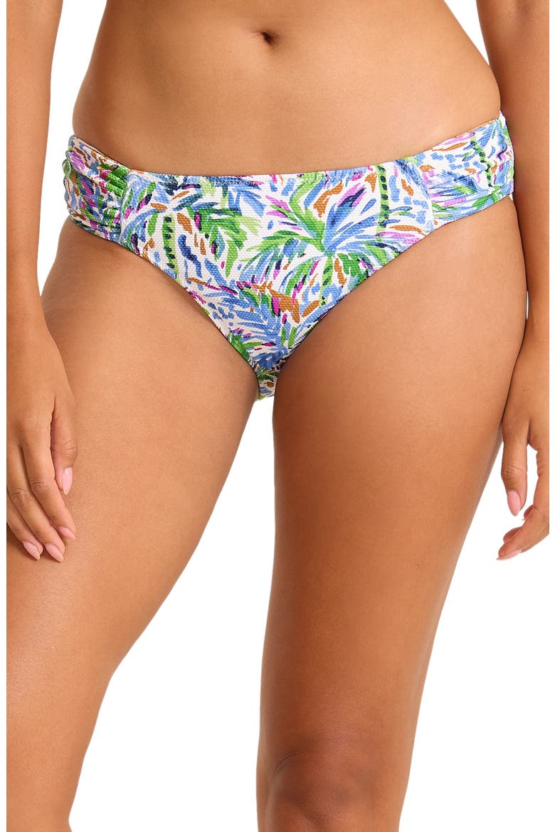 Poolside Palms UPF 50+ Hipster Bikini Bottoms, Main, color, FOUR LEAF CLOVER