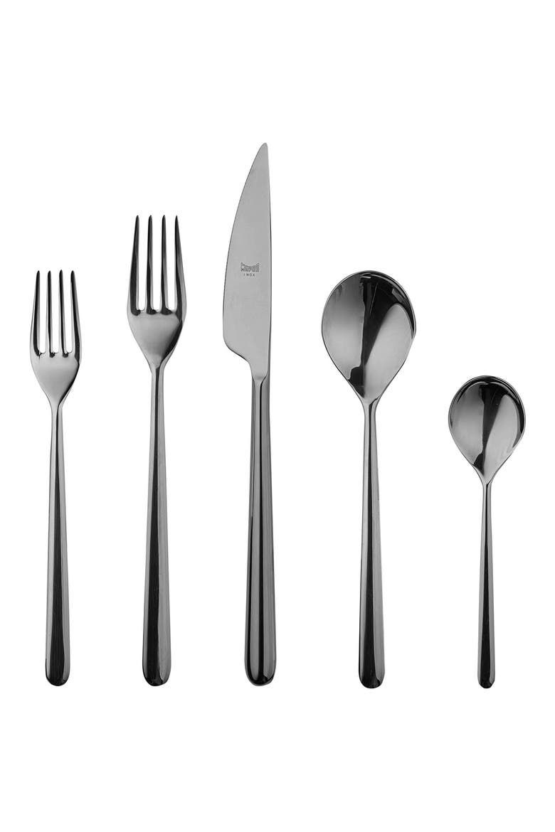 Linea 5-Piece Place Setting, Main, color, BLACK GOLD