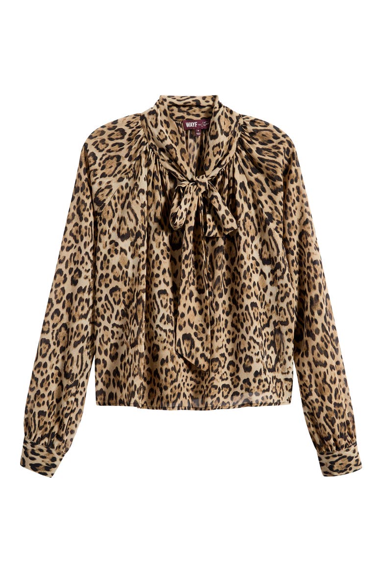 x Sara Walker Leopard Georgette Blouse, Alternate, color, LEOPARD