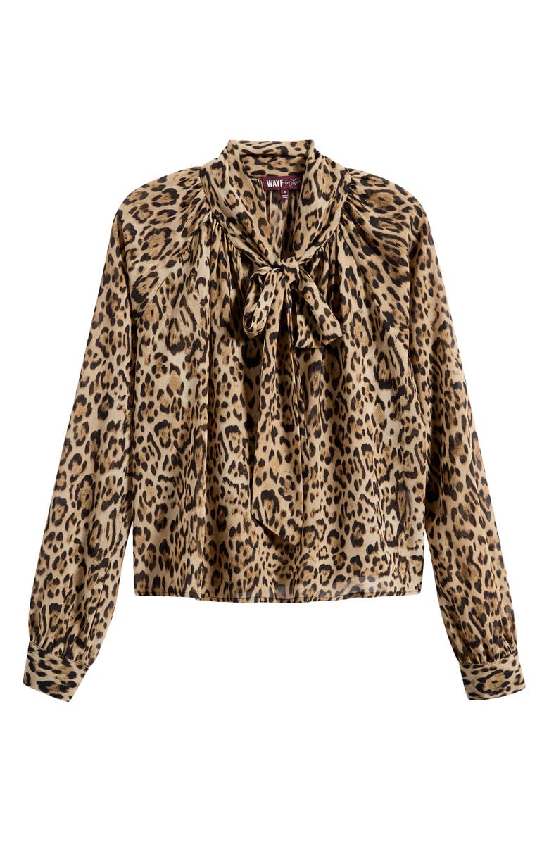 WAYF x Sara Walker Leopard Georgette Blouse, Alternate, color, Leopard