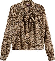 WAYF x Sara Walker Leopard Georgette Blouse