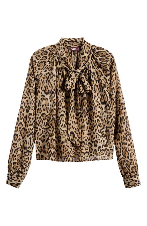 Wayf X Sara Walker Leopard Georgette Top In Animal Print
