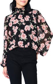 GIBSONLOOK Sophia Floral Print Smocked Top