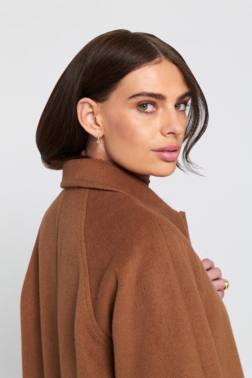 Elle Collection Melton Coat Teddy In Brown