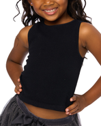 Malibu Sugar Littles ribbed crop sport tank top