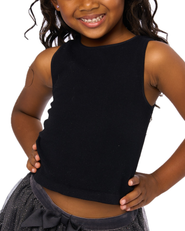 Malibu Sugar Littles ribbed crop sport tank top