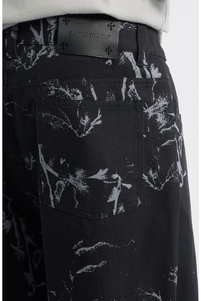 Hunter Lawrence Edition - Flower Pattern Milano Pants, Alternate, color, BLACK