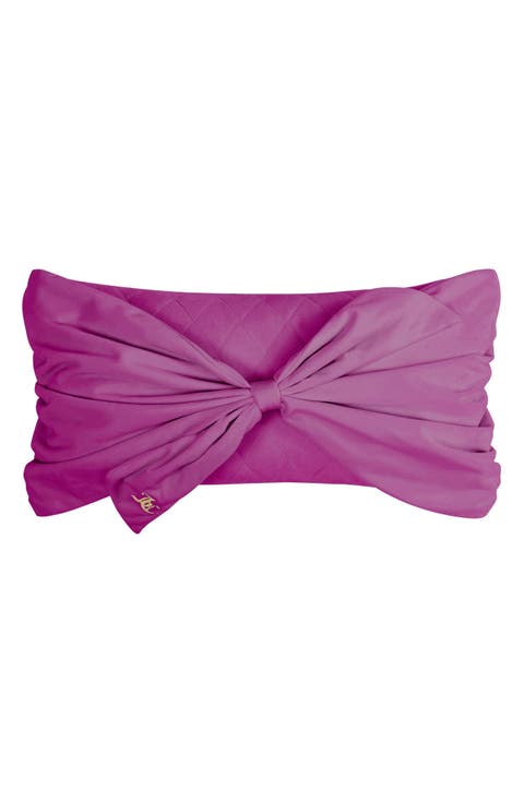 Velvet Bow Accent Pillow