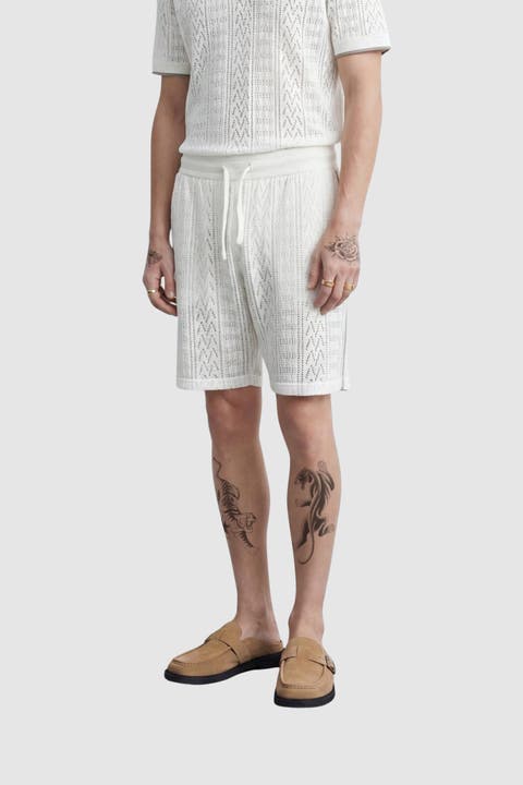 Oscar Tipped Crochet Cotton Shorts