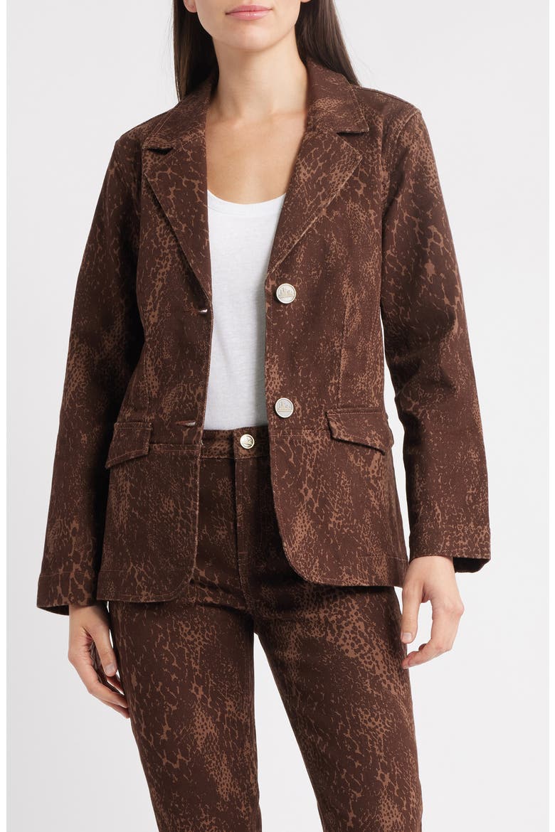 Flap Pocket Denim Blazer, Main, color, BROWN