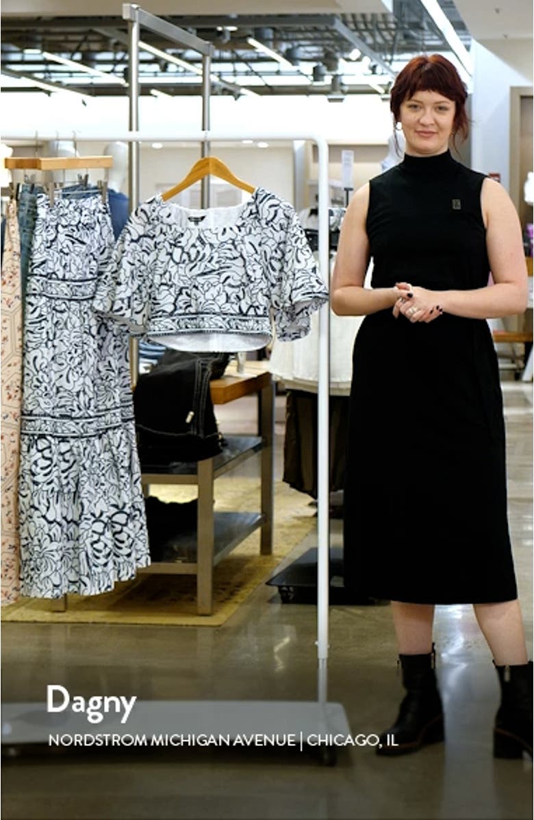 Embroidered Floral Cotton Crop Top, sales video thumbnail