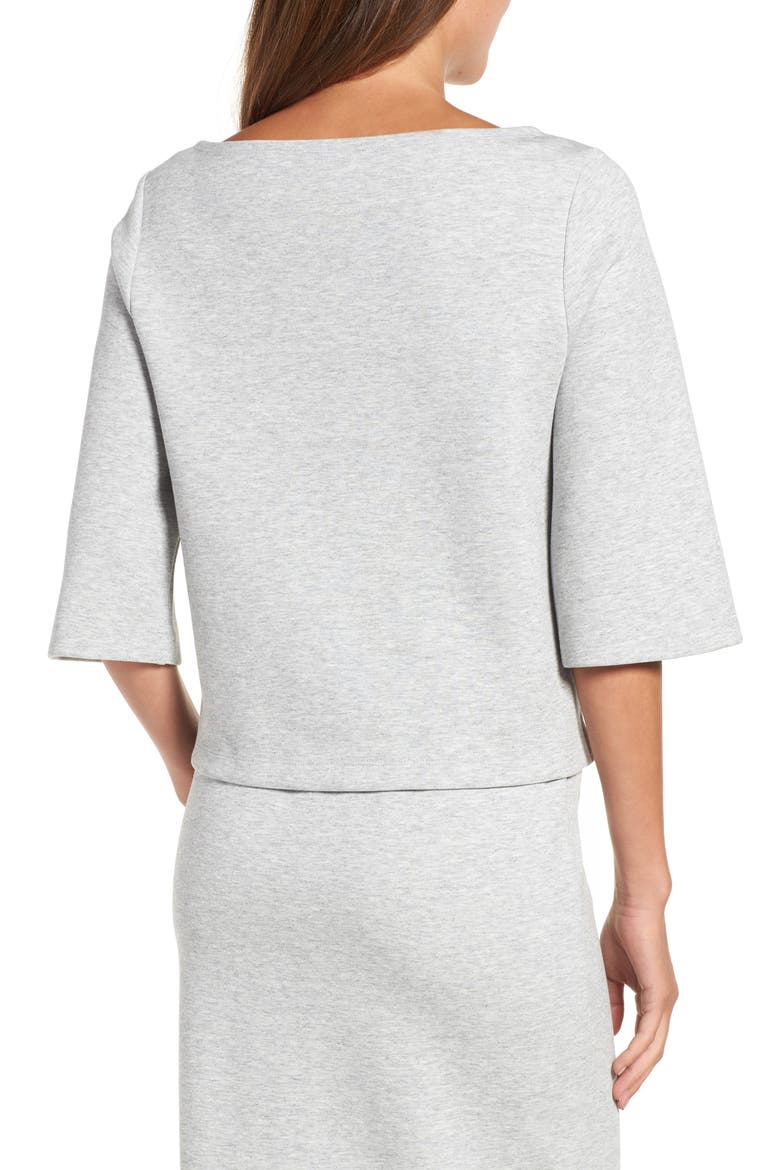 Cotton Blend Boat Neck Top, Alternate, color, GREY HEATHER