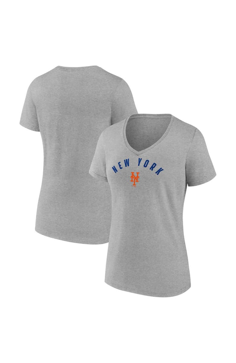 FANATICS Women's Fanatics  Gray New York Mets V-Neck T-Shirt, Main, color, 