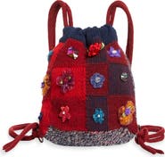 YanYan Plaited Check Mini Drawstring Backpack