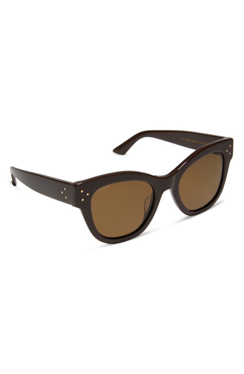 DIFF Eva 53mm Gradient Cat Eye Sunglasses, Alternate, color, Truffle Brown