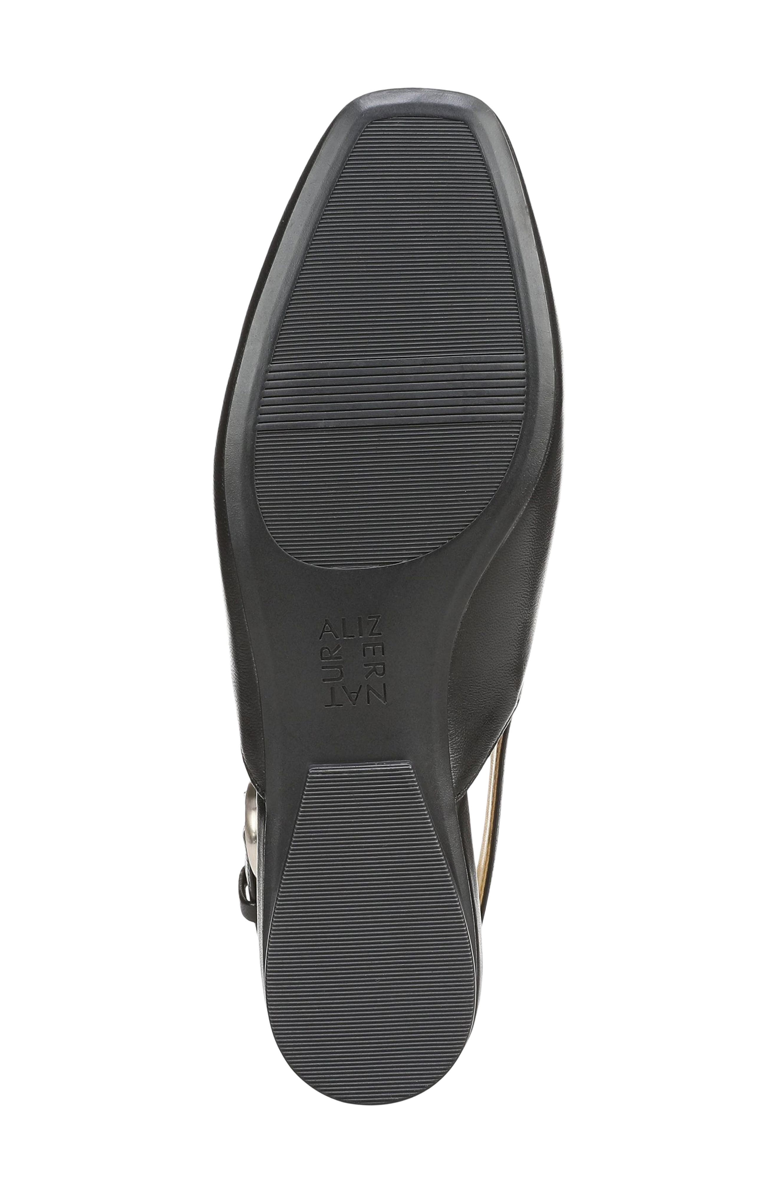 Naturalizer Crystal Slingback Flat, Alternate, color, Black Leather