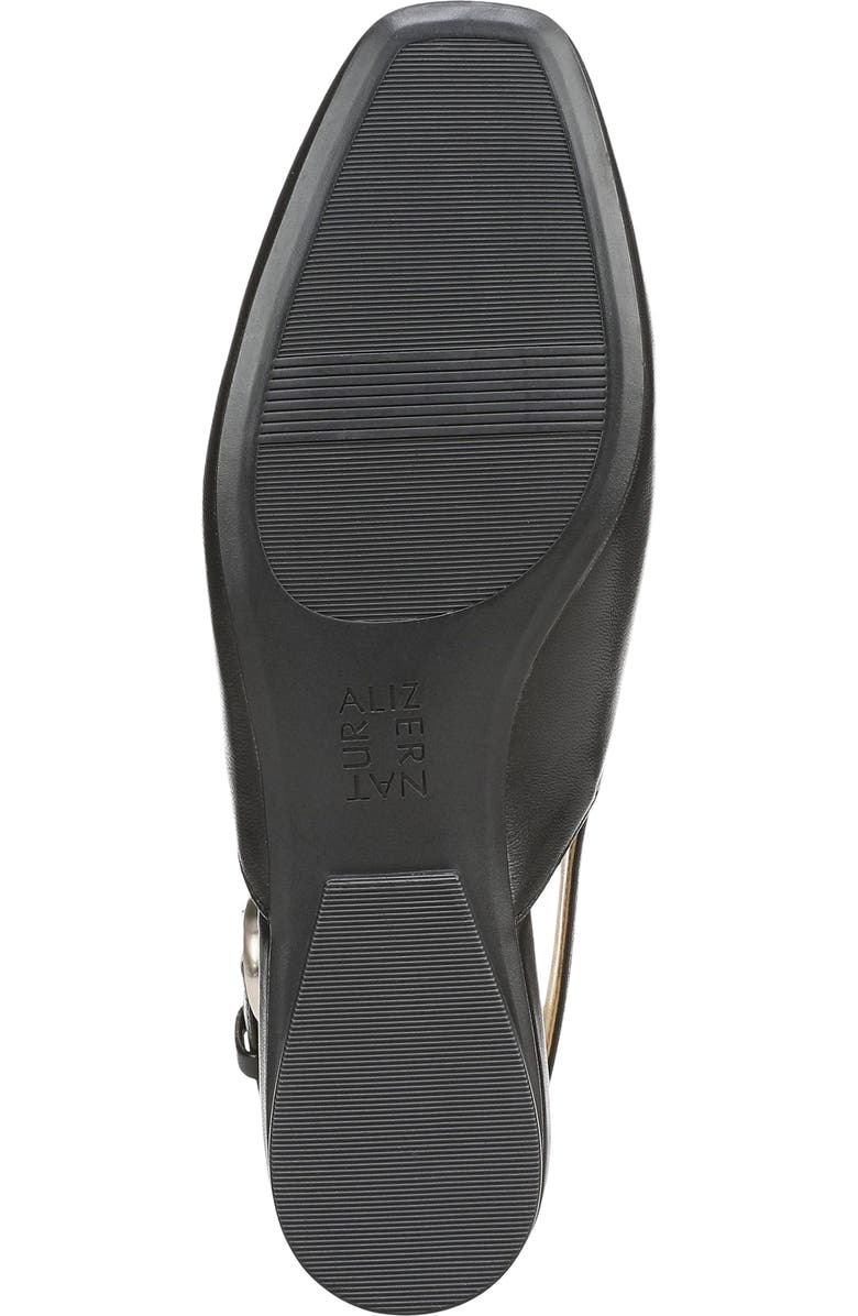 Naturalizer Crystal Slingback Flat, Alternate, color, Black Leather