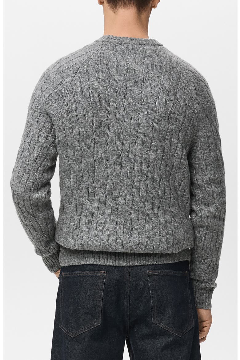 Cable Crewneck Sweater, Alternate, color, GREY