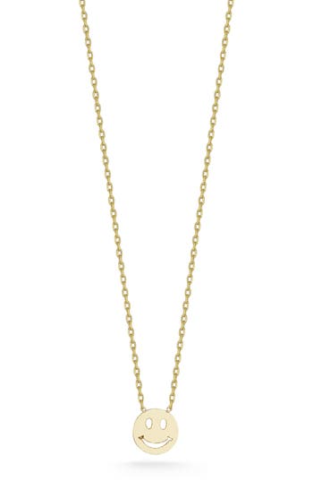 Ember Fine Jewelry Smiley Face Necklace In Gold