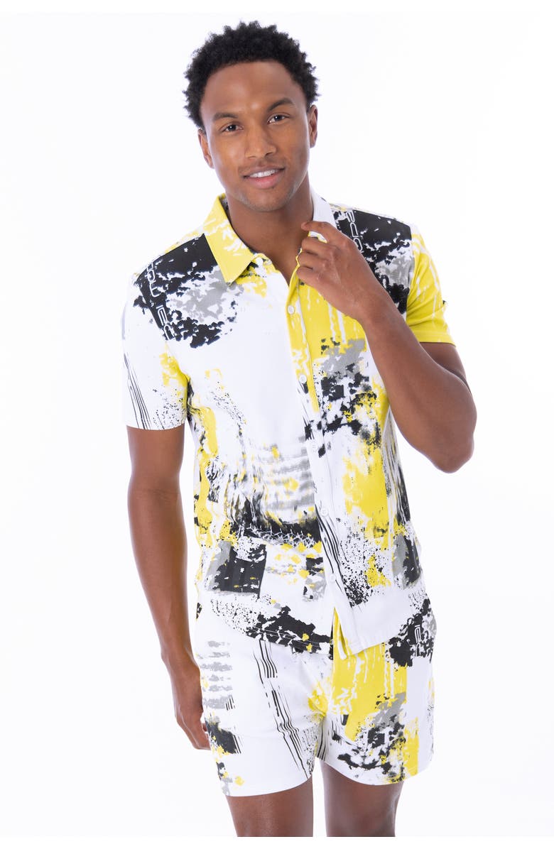 Dai Moda Unity Short Sleeve Button Up, Alternate, color, White
