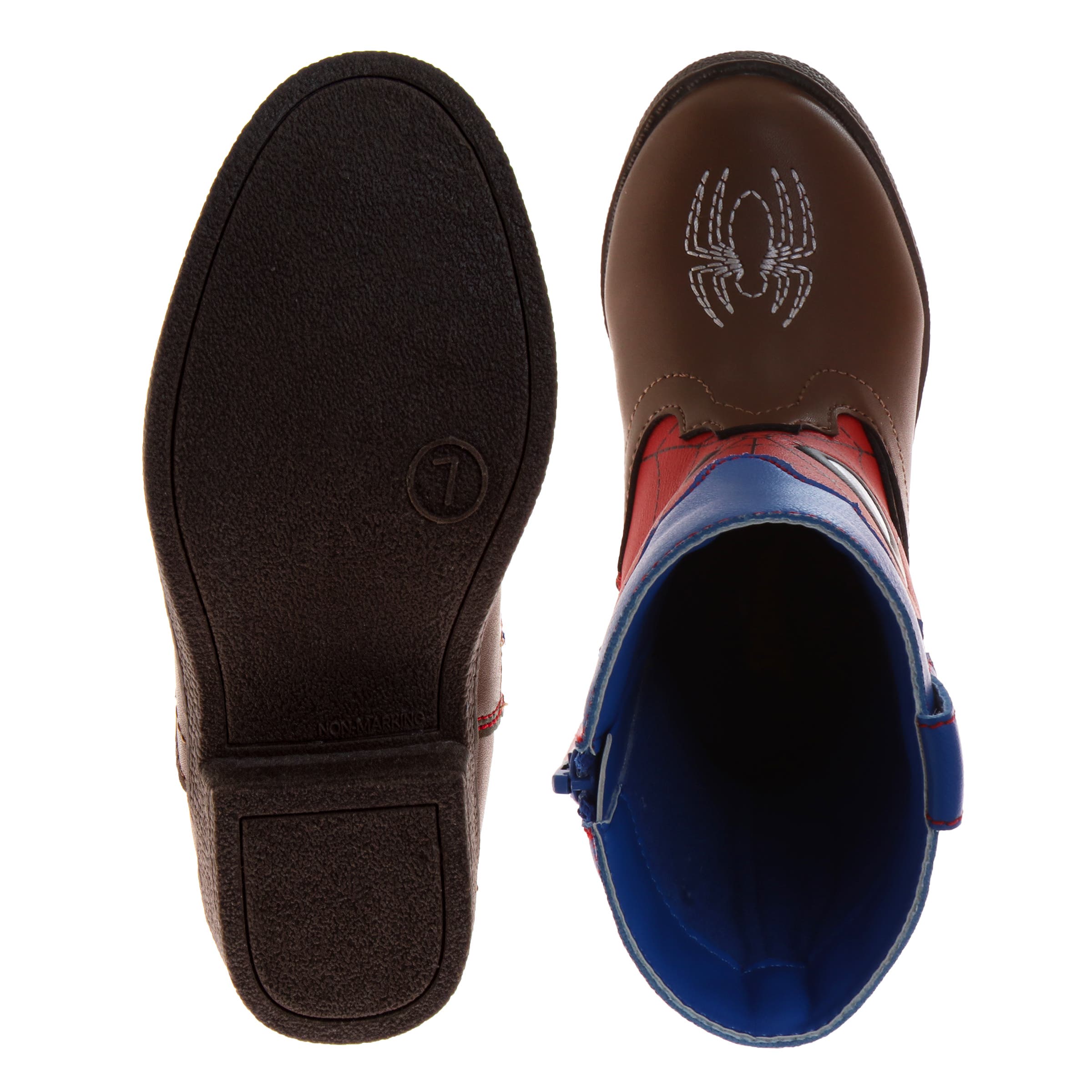 Spider-Man Cowboy Boots Boys Web-Slinger Western Style, Alternate, color, Brown Red