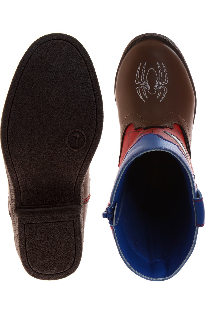 Spider-Man Cowboy Boots Boys Web-Slinger Western Style, Alternate, color, Brown Red