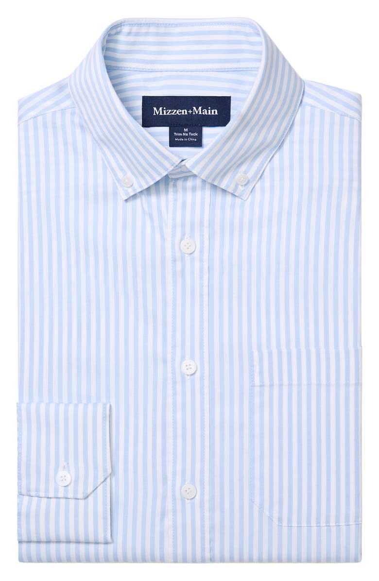 Mizzen+Main Kennedy Trim Fit Performance Button-Down Shirt, Alternate, color, Cloud Blue Candy Stripe